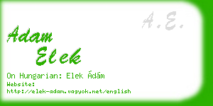 adam elek business card